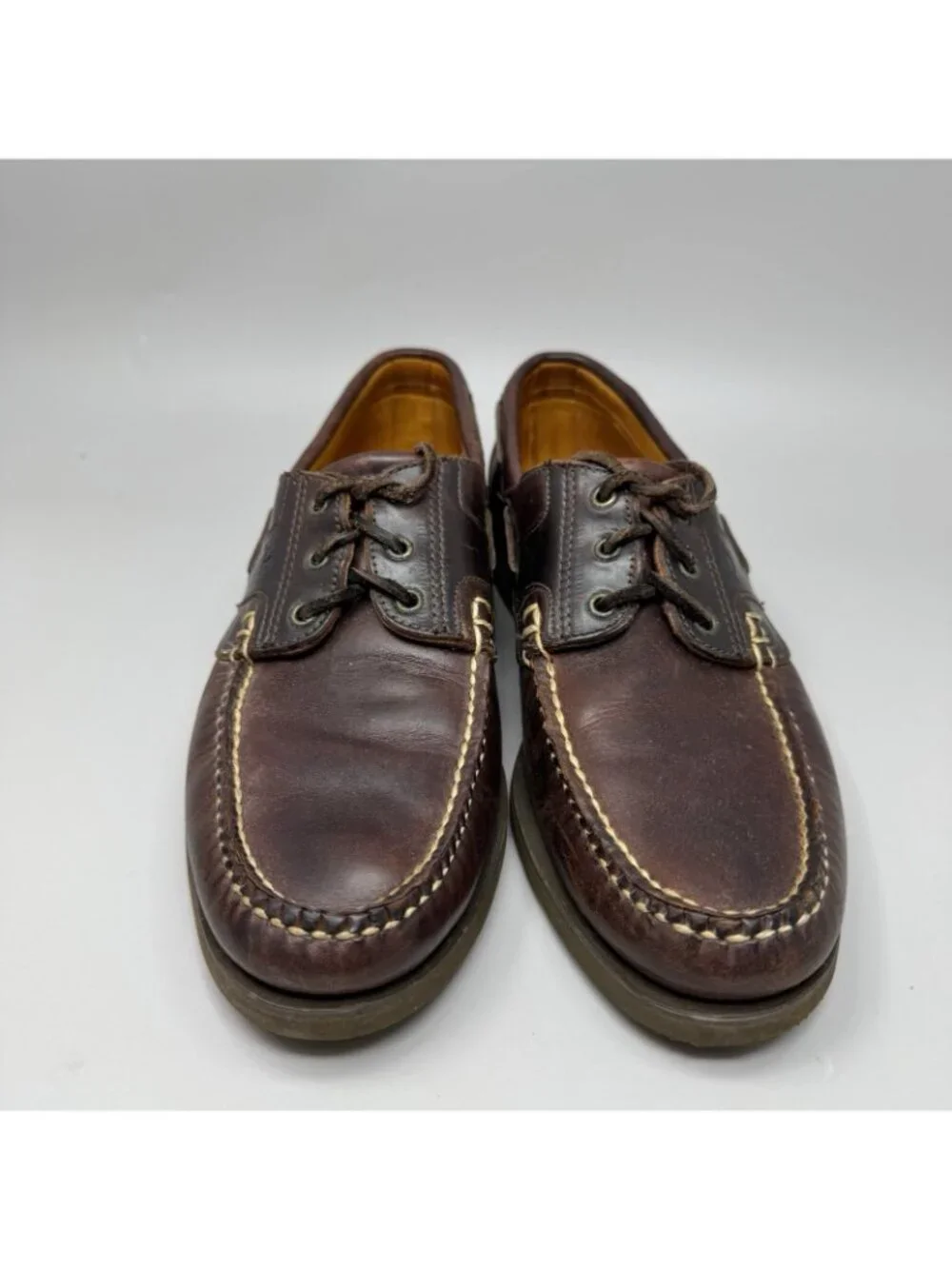 Allen Edmonds Mens Size 11D Dark Brown Leather Key Largo Boat Shoes